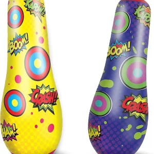 Kids Double-Sided Inflatable Punching Bag with Bounce-Back Action